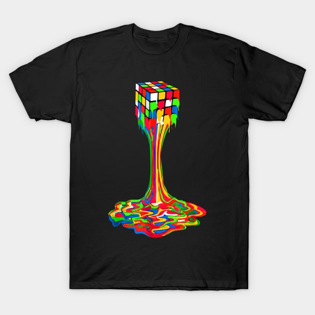 Melting Rubik Rubics Cube T-Shirt by Petra and Imata